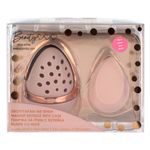 Ingrijire personala si Cosmetice - Machiaj - Aplicatoare si pensule machiaj - Burete de machiaj cu husa de curatare, 2 buc, roz nude - Infinity.ro