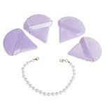 Ingrijire personala si Cosmetice - Machiaj - Aplicatoare si pensule machiaj - Bureti de machiaj triunghiulari, Set 4 buc, Lila, 6x7 cm, cu bratara cu margele - Infinity.ro