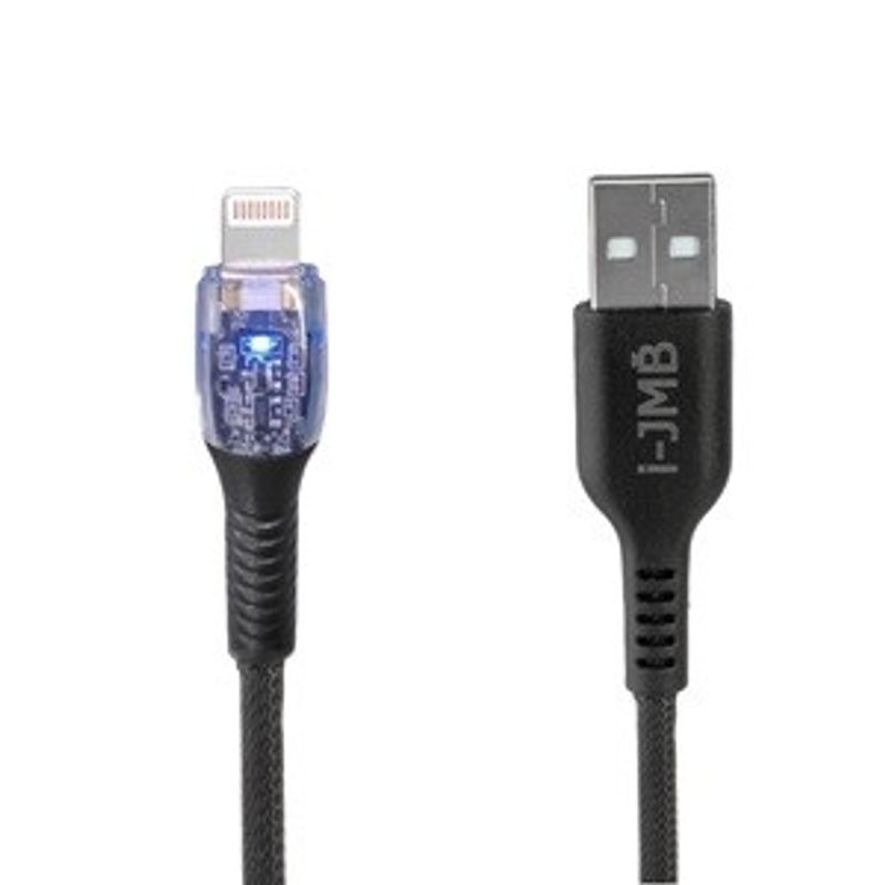 Laptop, Telefoane si Tablete - Telefoane mobile si accesorii - Accesorii Telefoane - Cabluri si adaptoare telefoane - Cablu USB cu LED, 8-Pin, 1.2m, Negru, Impletit - Infinity.ro
