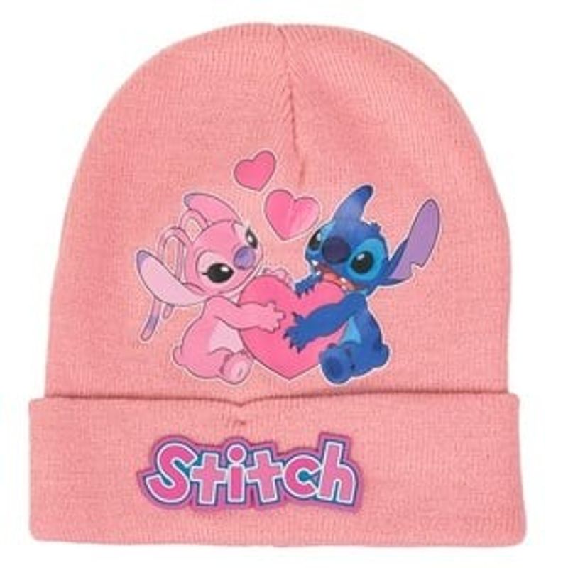 Fashion, accesorii si bijuterii - Copii - Accesorii copii - Caciuli si palarii copii - Caciula Roz Stitch cu Patch din Cauciuc pentru Copii - Infinity.ro