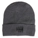 Fashion, accesorii si bijuterii - Barbati - Accesorii barbati - Caciuli si sepci barbati - Caciula tricotata gri cu captuseala fleece si patch PU pentru barbati - Infinity.ro