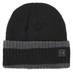 Fashion, accesorii si bijuterii - Barbati - Accesorii barbati - Caciuli si sepci barbati - Caciula tricotata neagra cu dunga gri, captuseala fleece, barbati - Infinity.ro