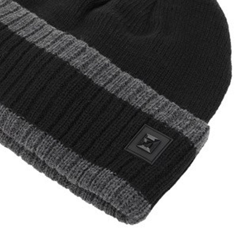 Fashion, accesorii si bijuterii - Barbati - Accesorii barbati - Caciuli si sepci barbati - Caciula tricotata neagra cu dunga gri, captuseala fleece, barbati - Infinity.ro