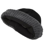 Fashion, accesorii si bijuterii - Barbati - Accesorii barbati - Caciuli si sepci barbati - Caciula tricotata neagra cu dunga gri, captuseala fleece, barbati - Infinity.ro