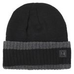 Fashion, accesorii si bijuterii - Barbati - Accesorii barbati - Caciuli si sepci barbati - Caciula tricotata neagra cu dunga gri, captuseala fleece, barbati - Infinity.ro