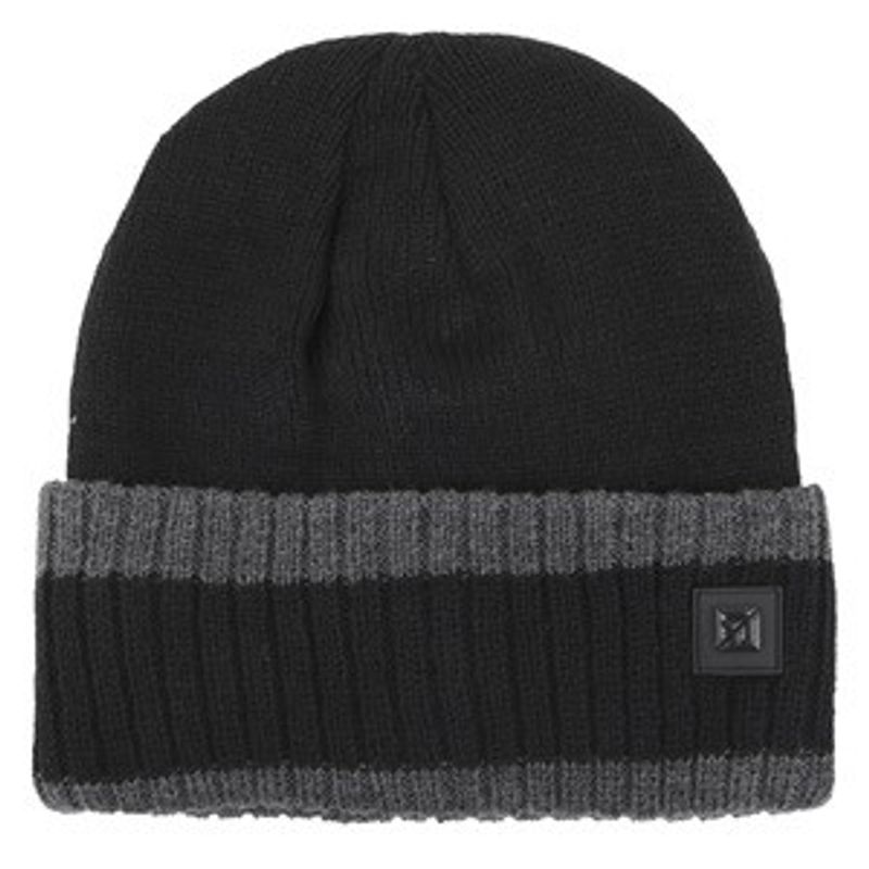 Fashion, accesorii si bijuterii - Barbati - Accesorii barbati - Caciuli si sepci barbati - Caciula tricotata neagra cu dunga gri, captuseala fleece, barbati - Infinity.ro