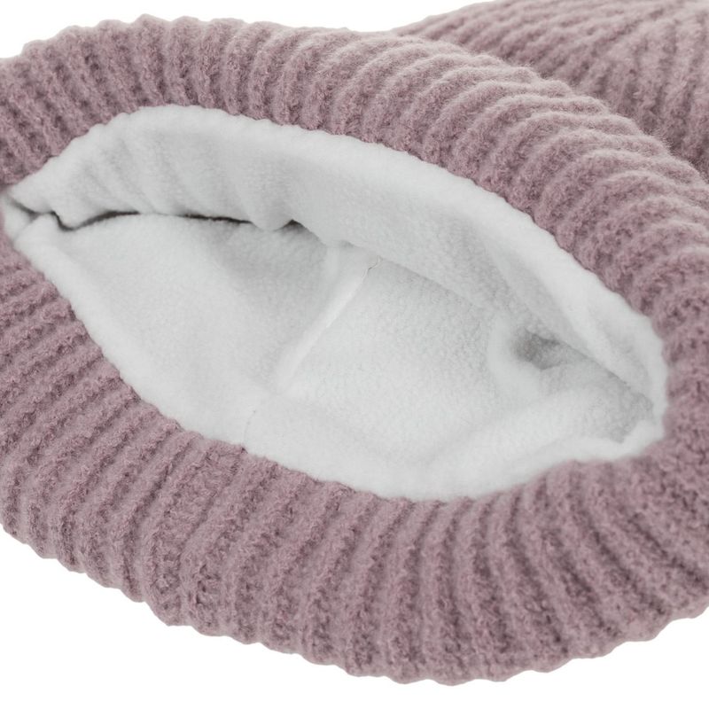 Fashion, accesorii si bijuterii - Femei - Accesorii femei - Caciuli si palarii femei - Caciula dama tricotata, Lila, cu captuseala fleece si margine intoarsa - Infinity.ro
