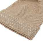 Fashion, accesorii si bijuterii - Femei - Accesorii femei - Caciuli si palarii femei - Caciula Tricotata Bej cu Strass si Pompon pentru Femei - Infinity.ro