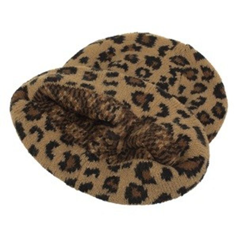 Fashion, accesorii si bijuterii - Femei - Accesorii femei - Caciuli si palarii femei - Caciula tricotata cu model leopard pentru femei, marime unica - Infinity.ro