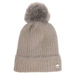 Fashion, accesorii si bijuterii - Femei - Accesorii femei - Caciuli si palarii femei - Caciula tricotata cu paiete, captuseala fleece si pompon, Taupe - Infinity.ro