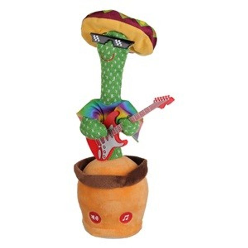 Fashion, accesorii si bijuterii - Femei - Accesorii femei - Caciuli si palarii femei - Cactus interactiv din plus cu chitara, 40 cm, verde - Infinity.ro