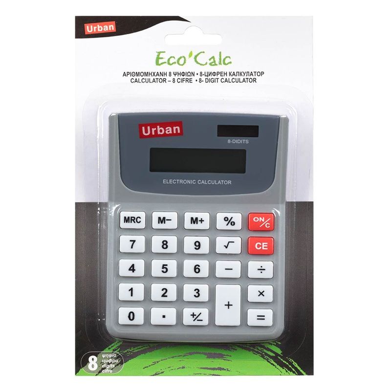 Carti si Birotica - Birotica - Aparatura de birou - Calculatoare de birou - Calculator de birou cu 8 cifre, Gri, Panou solar, LCD, 9.5x12.5x1cm - Infinity.ro