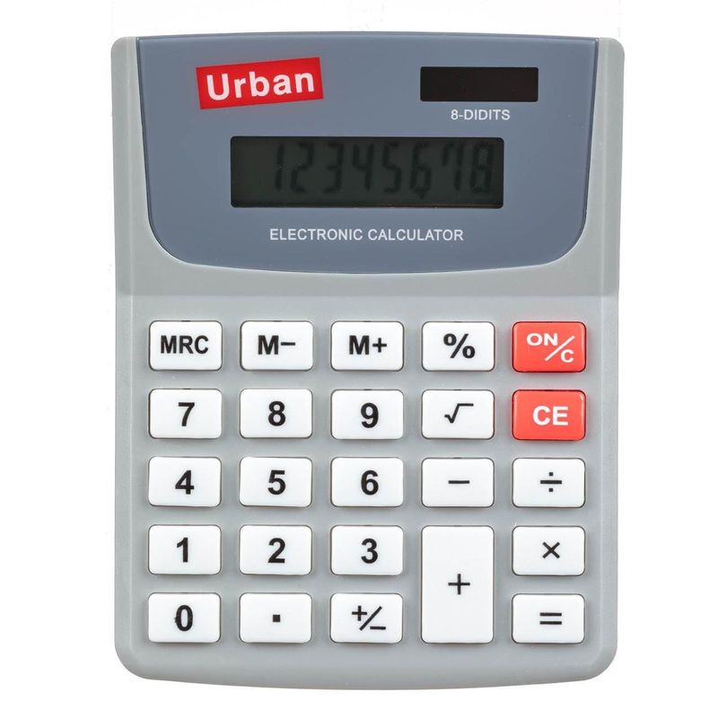 Carti si Birotica - Birotica - Aparatura de birou - Calculatoare de birou - Calculator de birou cu 8 cifre, Gri, Panou solar, LCD, 9.5x12.5x1cm - Infinity.ro