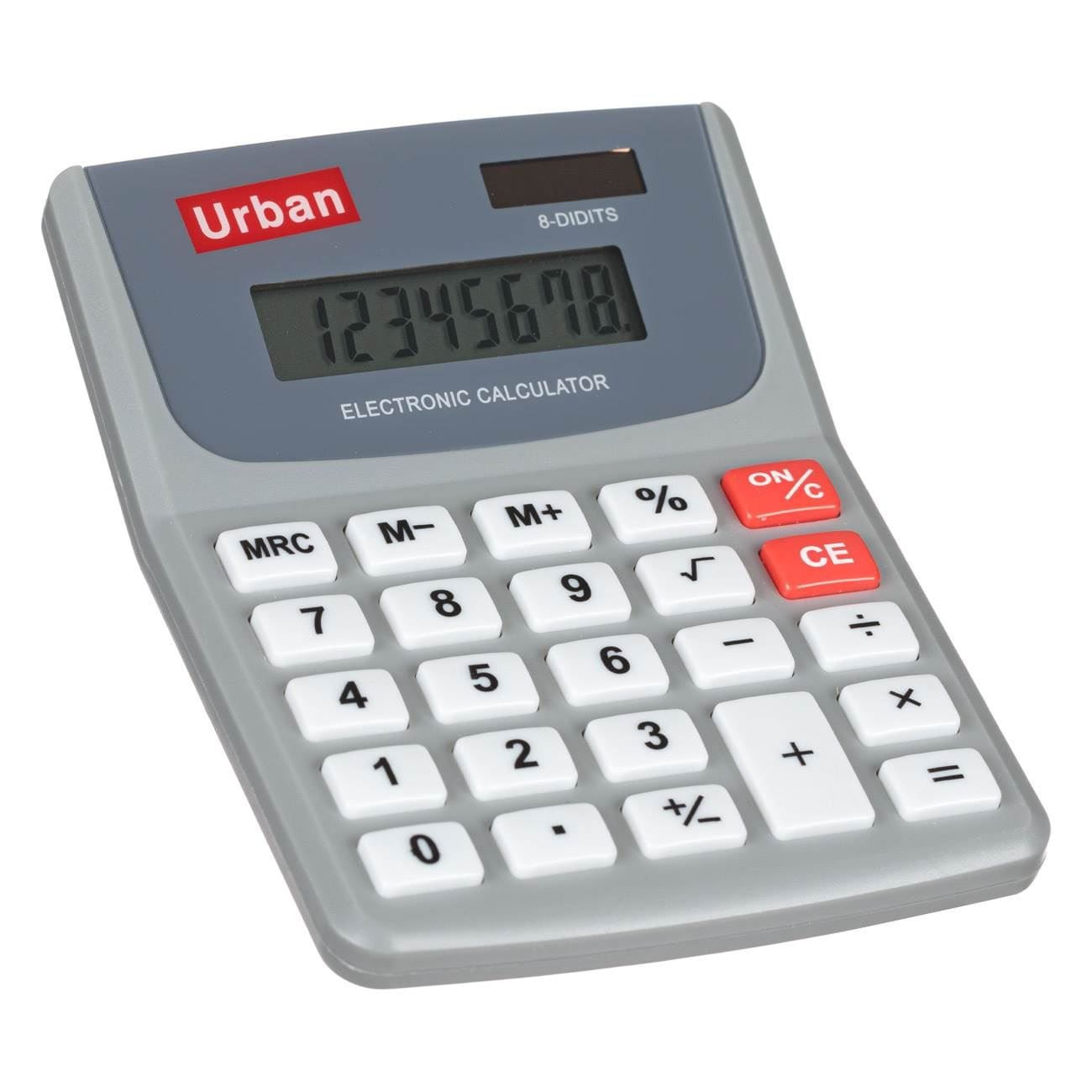 Calculator de birou cu 8 cifre, Gri, Panou solar, LCD, 9.5x12.5x1cm