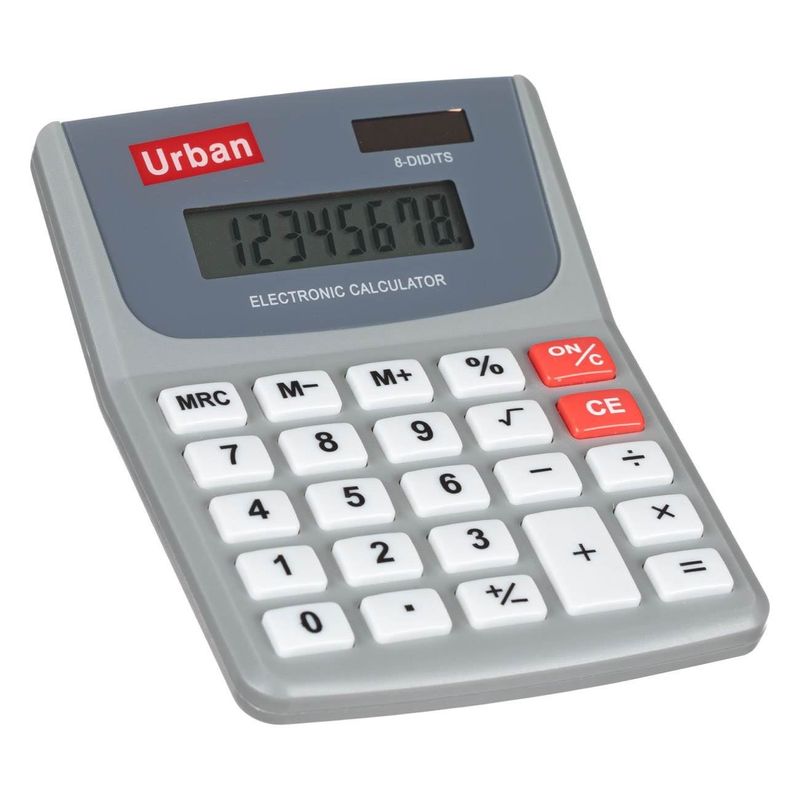 Carti si Birotica - Birotica - Aparatura de birou - Calculatoare de birou - Calculator de birou cu 8 cifre, Gri, Panou solar, LCD, 9.5x12.5x1cm - Infinity.ro