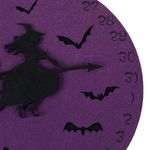 Casa si Gradina - Decoratiuni - Decoratiuni de sezon - Calendar decorativ de Halloween din fetru, cu vrajitoare magnetica, 26x42 cm, mov - Infinity.ro