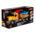 Jucarii, Copii si Bebe - Jucarii si jocuri - Vehicule si jucarii cu telecomanda - Masinute - Camion Macara cu Platforma si Masina, Lumini si Sunete, Galben - Infinity.ro