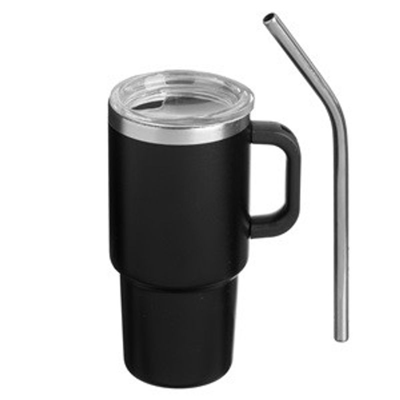 Casa si Gradina - Bucatarie si vesela - Accesorii bar - Termosuri si Cani termos - Cana Termos Mini cu Maner, 135ml, Otel Inoxidabil Negru - Infinity.ro