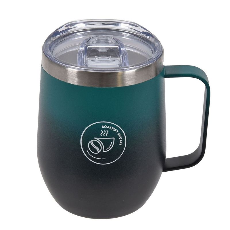 Casa si Gradina - Bucatarie si vesela - Cani si pahare - Cani si cesti - Cana Cafea Otel Inoxidabil Gradient Verde-Negru Mat cu Capac Ermetic - Infinity.ro