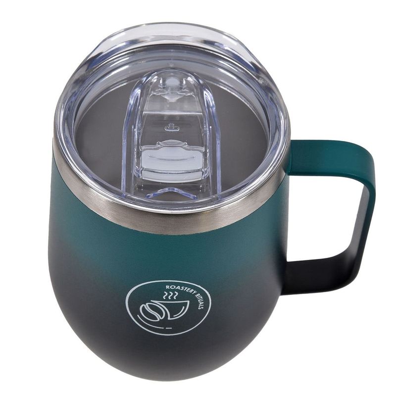 Casa si Gradina - Bucatarie si vesela - Cani si pahare - Cani si cesti - Cana Cafea Otel Inoxidabil Gradient Verde-Negru Mat cu Capac Ermetic - Infinity.ro