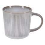 Casa si Gradina - Bucatarie si vesela - Cani si pahare - Cani si cesti - Cana ceramica cu model dungi, 480 ml, gri-bej - Infinity.ro