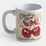 Casa si Gradina - Bucatarie si vesela - Cani si pahare - Cani si cesti - Cana ceramica alba cu model cirese, 125ml - Infinity.ro