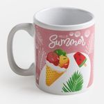 Casa si Gradina - Bucatarie si vesela - Cani si pahare - Cani si cesti - Cana ceramica alba cu model inghetata, 125 ml - Infinity.ro