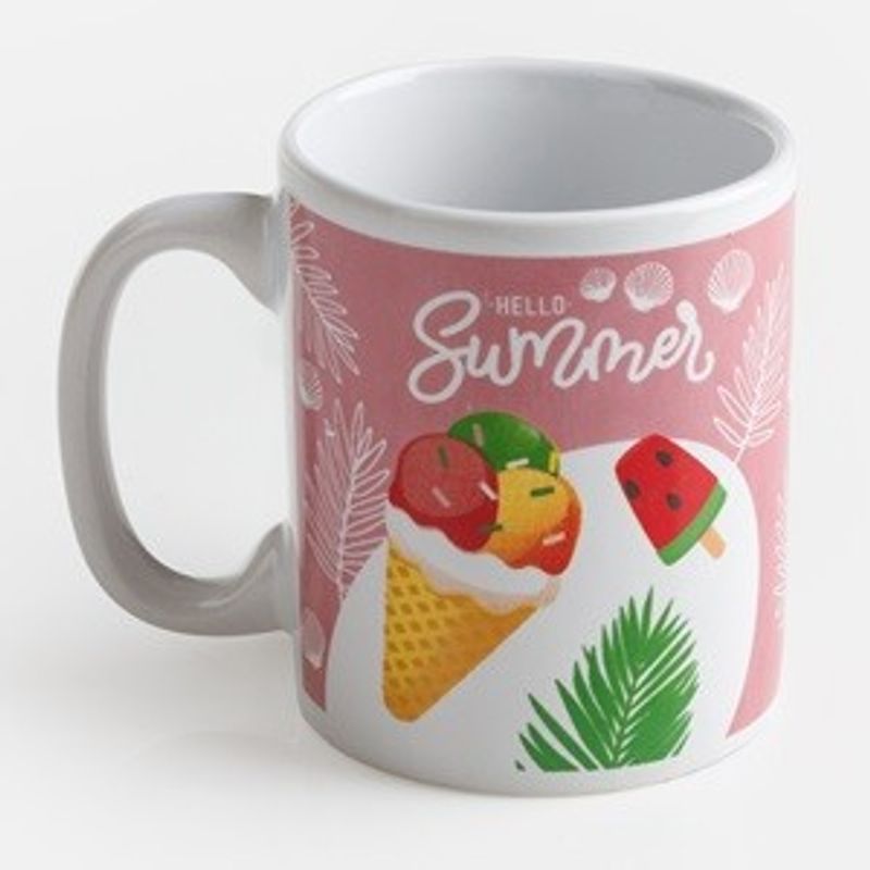 Casa si Gradina - Bucatarie si vesela - Cani si pahare - Cani si cesti - Cana ceramica alba cu model inghetata, 125 ml - Infinity.ro