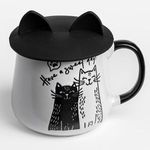 Casa si Gradina - Bucatarie si vesela - Cani si pahare - Cani si cesti - Cana ceramica cu pisici, capac silicon, 400ml - Infinity.ro