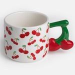 Casa si Gradina - Bucatarie si vesela - Cani si pahare - Cani si cesti - Cana ceramica cu model de cirese, 480 ml - Infinity.ro