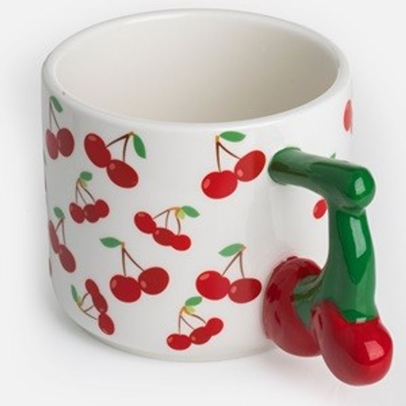 Casa si Gradina - Bucatarie si vesela - Cani si pahare - Cani si cesti - Cana ceramica cu model de cirese, 480 ml - Infinity.ro