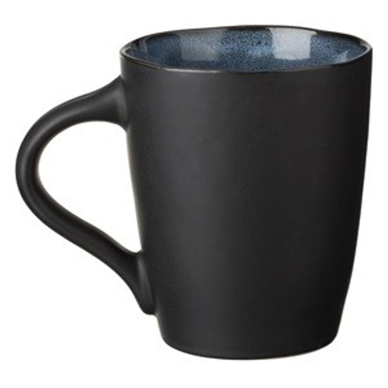 Casa si Gradina - Bucatarie si vesela - Cani si pahare - Cani si cesti - Cana Ceramica Neagra si Albastra cu Margine Ondulata, 460ml - Infinity.ro