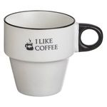 Casa si Gradina - Bucatarie si vesela - Cani si pahare - Cani si cesti - Cana ceramica mini, alba cu imprimeu negru, 220ml - Infinity.ro