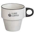 Casa si Gradina - Bucatarie si vesela - Cani si pahare - Cani si cesti - Cana ceramica mini, alba cu imprimeu negru, 220ml - Infinity.ro