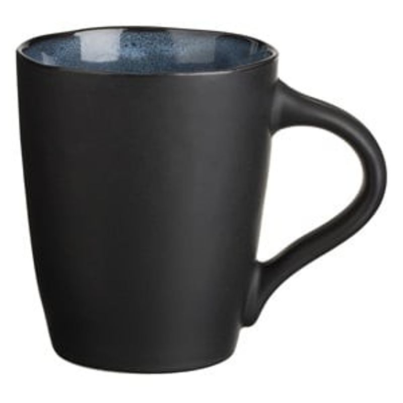Casa si Gradina - Bucatarie si vesela - Cani si pahare - Cani si cesti - Cana Ceramica Neagra si Albastra cu Margine Ondulata, 460ml - Infinity.ro