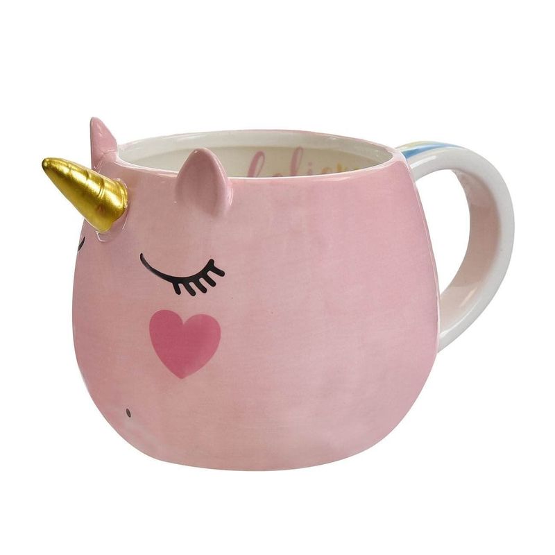 Casa si Gradina - Bucatarie si vesela - Cani si pahare - Cani si cesti - Cana decorativa 3D cu unicorn, 580 ml, roz - Infinity.ro