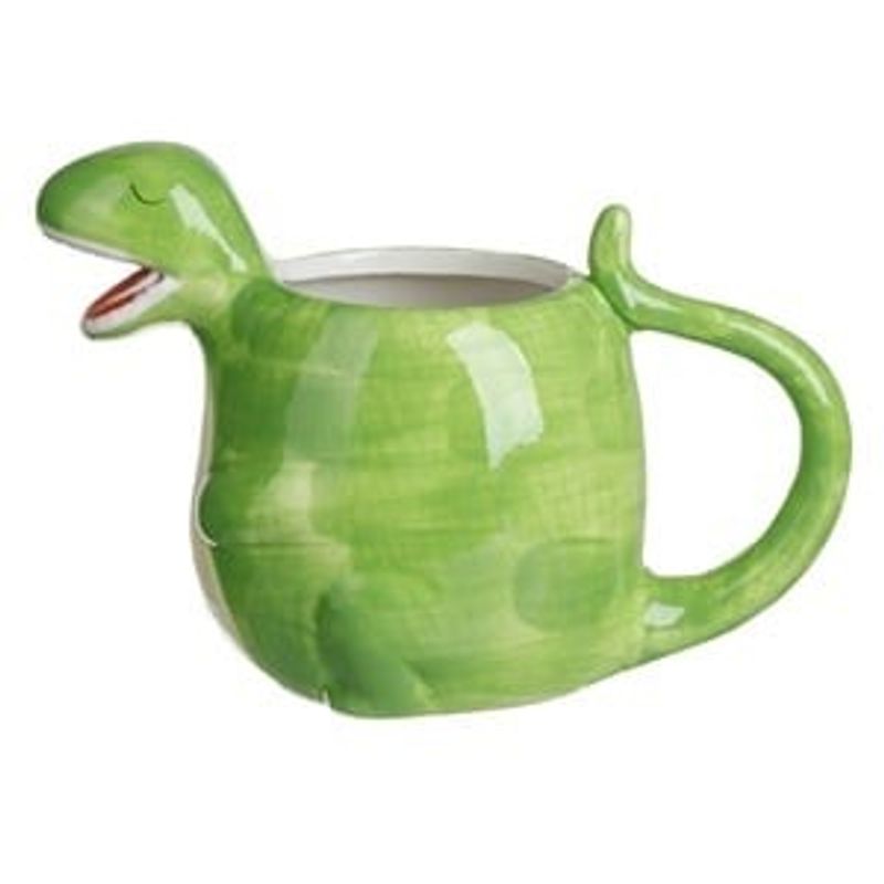 Casa si Gradina - Bucatarie si vesela - Cani si pahare - Cani si cesti - Cana decorativa ceramica verde cu model 3D dinozaur - Infinity.ro