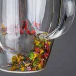 Casa si Gradina - Bucatarie si vesela - Cani si pahare - Cani si cesti - Cana din Sticla cu Perete Dublu si Flori Colorate, 350ml - Infinity.ro