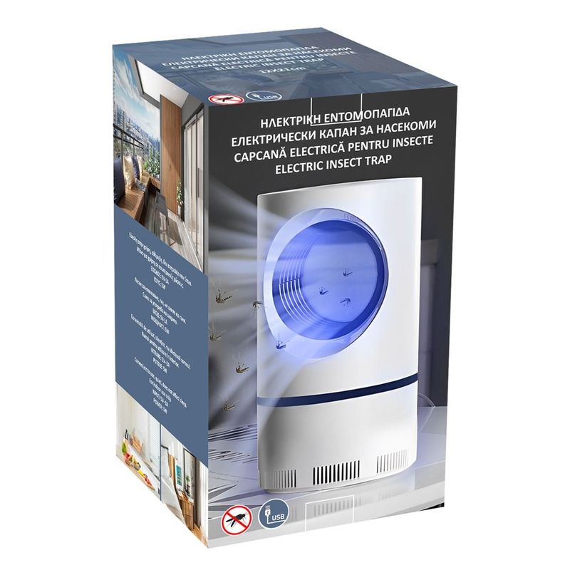Market - Curatenie si intretinere casa - Produse menaj - Insecticide si capcane - Capcana electrica pentru insecte, 5V USB, Alb, 12x21cm - Infinity.ro