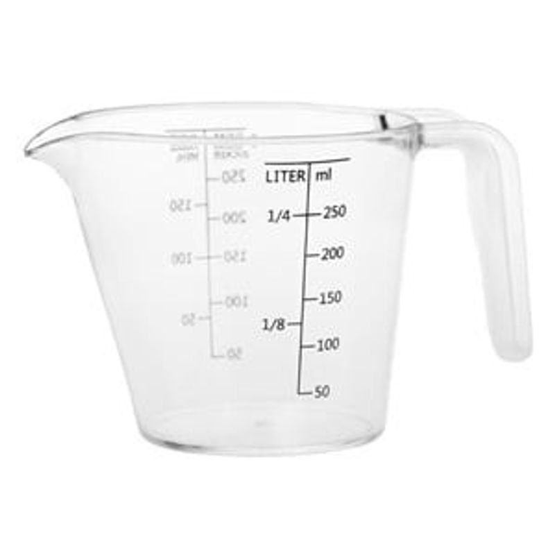 Casa si Gradina - Bucatarie si vesela - Ustensile bucatarie - Ustensile de masurat de bucatarie - Cana de masura, 250 ml, Plastic transparent - Infinity.ro