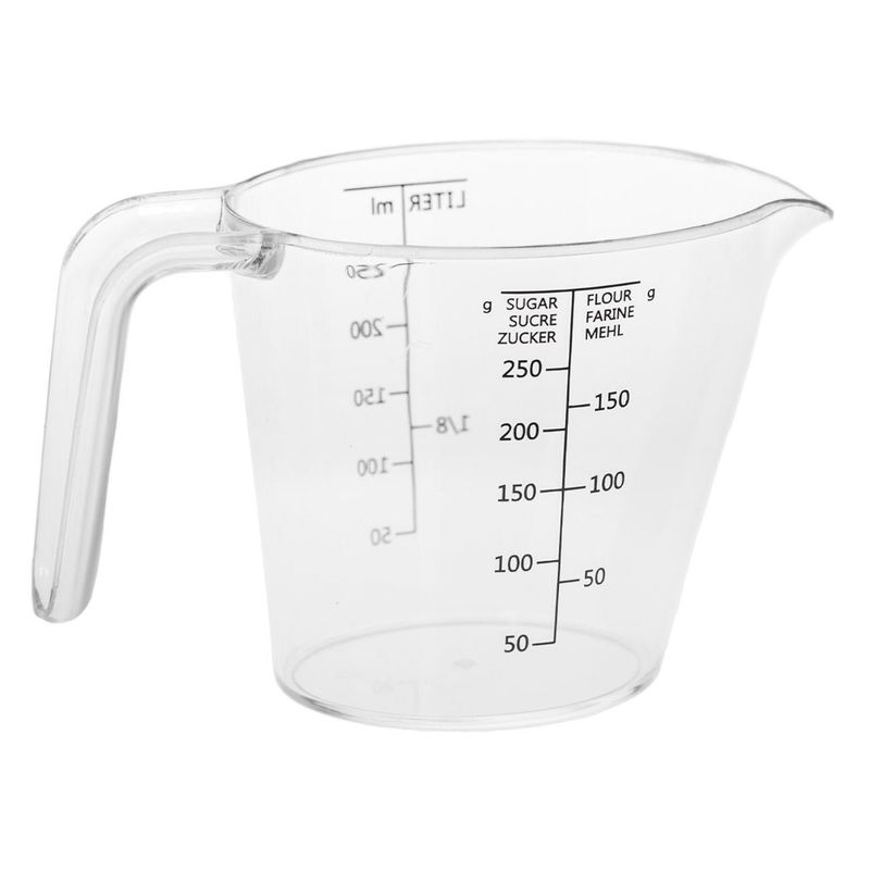 Casa si Gradina - Bucatarie si vesela - Ustensile bucatarie - Ustensile de masurat de bucatarie - Cana de masura, 250 ml, Plastic transparent - Infinity.ro