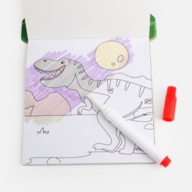 Carti si Birotica - Carti - Carti pentru copii - Carti de colorat - Carte de Colorat cu Apa, Dinozaur, 12 File, 15.5x19.5cm, Multicolor - Infinity.ro