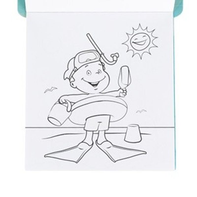 Carti si Birotica - Carti - Carti pentru copii - Carti de colorat - Carte de colorat cu apa, Model marin, 14x15cm, Include marker cu apa - Infinity.ro