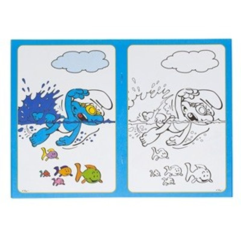 Carti si Birotica - Carti - Carti pentru copii - Carti de colorat - Carte de colorat cu Strumfi, Aventuri de vara, A5, 16 file - Infinity.ro