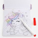 Carti si Birotica - Carti - Carti pentru copii - Carti de colorat - Carte de colorat cu apa, Unicorni, 12 file, 15.5x19.5cm, cu marker magic - Infinity.ro