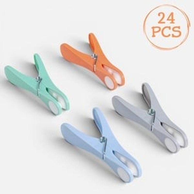 Market - Spalare si intretinere rufe - Uscatoare de rufe si accesorii - Cârlige de rufe Softgrip, 4 culori, 9cm, 24 buc - Infinity.ro