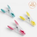 Market - Spalare si intretinere rufe - Uscatoare de rufe si accesorii - Carlige pentru rufe Softgrip, 3 culori, 8,5 cm, 12 buc - Infinity.ro