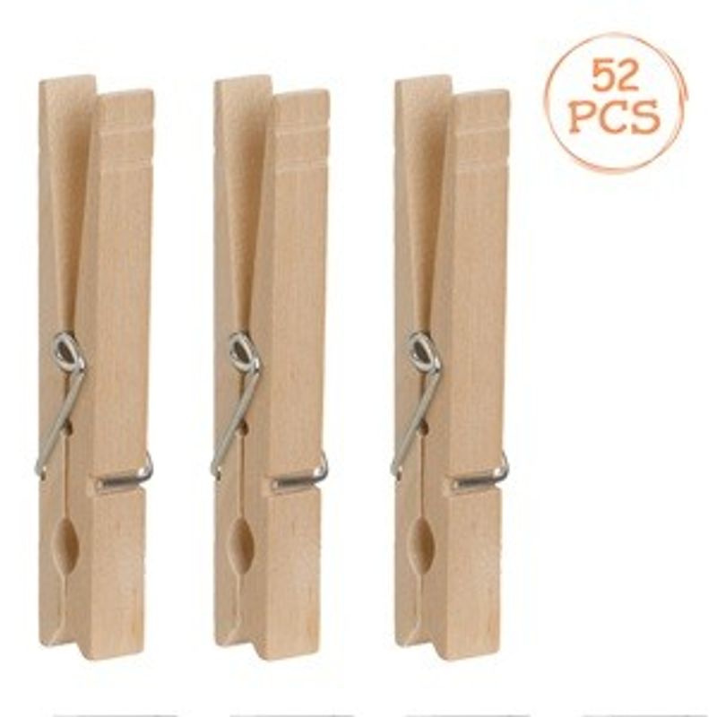 Market - Spalare si intretinere rufe - Uscatoare de rufe si accesorii - Carlige din Lemn pentru Rufe, 8,5 cm, 52 buc - Infinity.ro