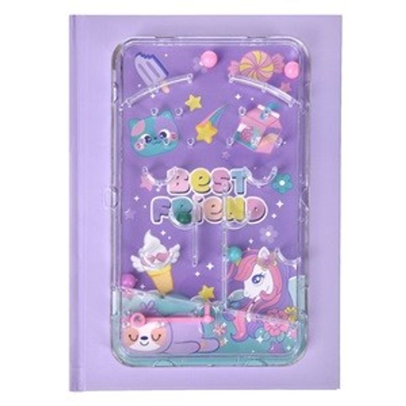 Carti si Birotica - Papetarie - Agende si calendare - Agende si carnete - Carnetel Fancy Lila cu Joc 3D Flipper Unicorn - 80 fileuri - Infinity.ro
