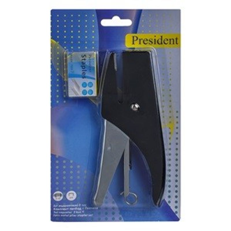 Carti si Birotica - Birotica - Accesorii de birou - Capsatoare si perforatoare - Capsator metalic negru cu 1000 capse de rezerva Nr. 6/4 - Infinity.ro